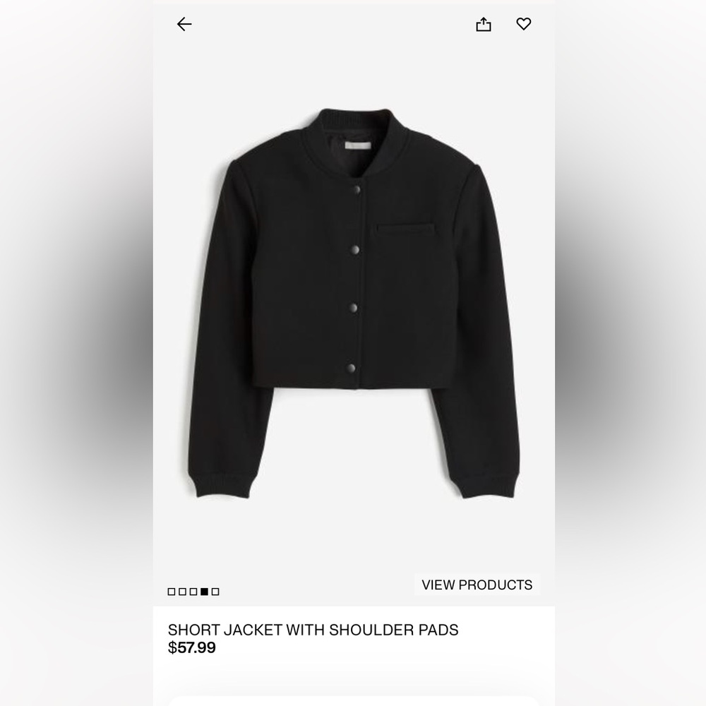 H&M cropped jacked with shoulder pads